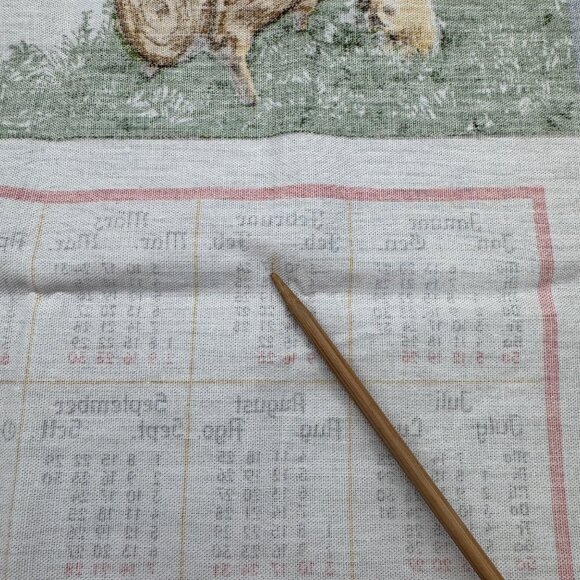 Vintage 1986 Kitchen Calendar Tea Towel Chalet Design German Wall Decor - Picture 7 of 8